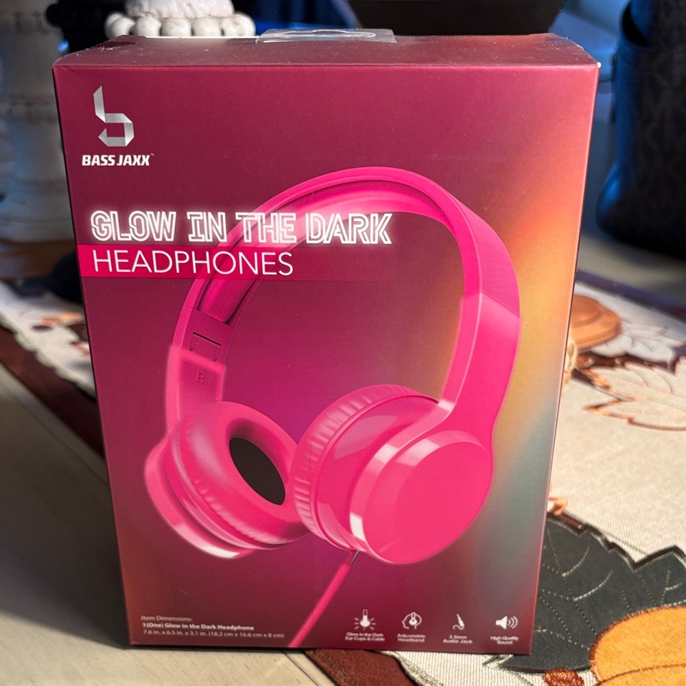Pink Glow in the Dark On-Ear Headphones